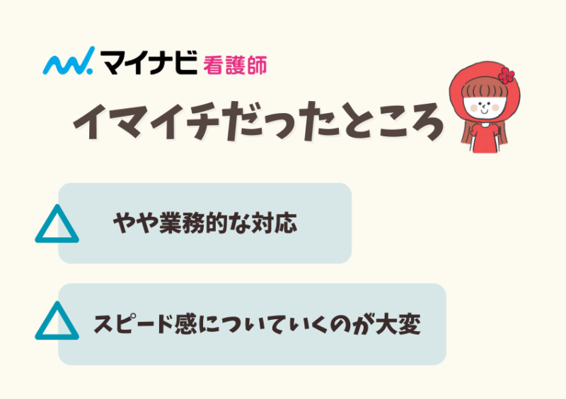 マイナビ看護師イマイチだったところ